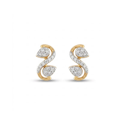 Brilliant Mist Studs Yellow Gold & Diamond Earrings