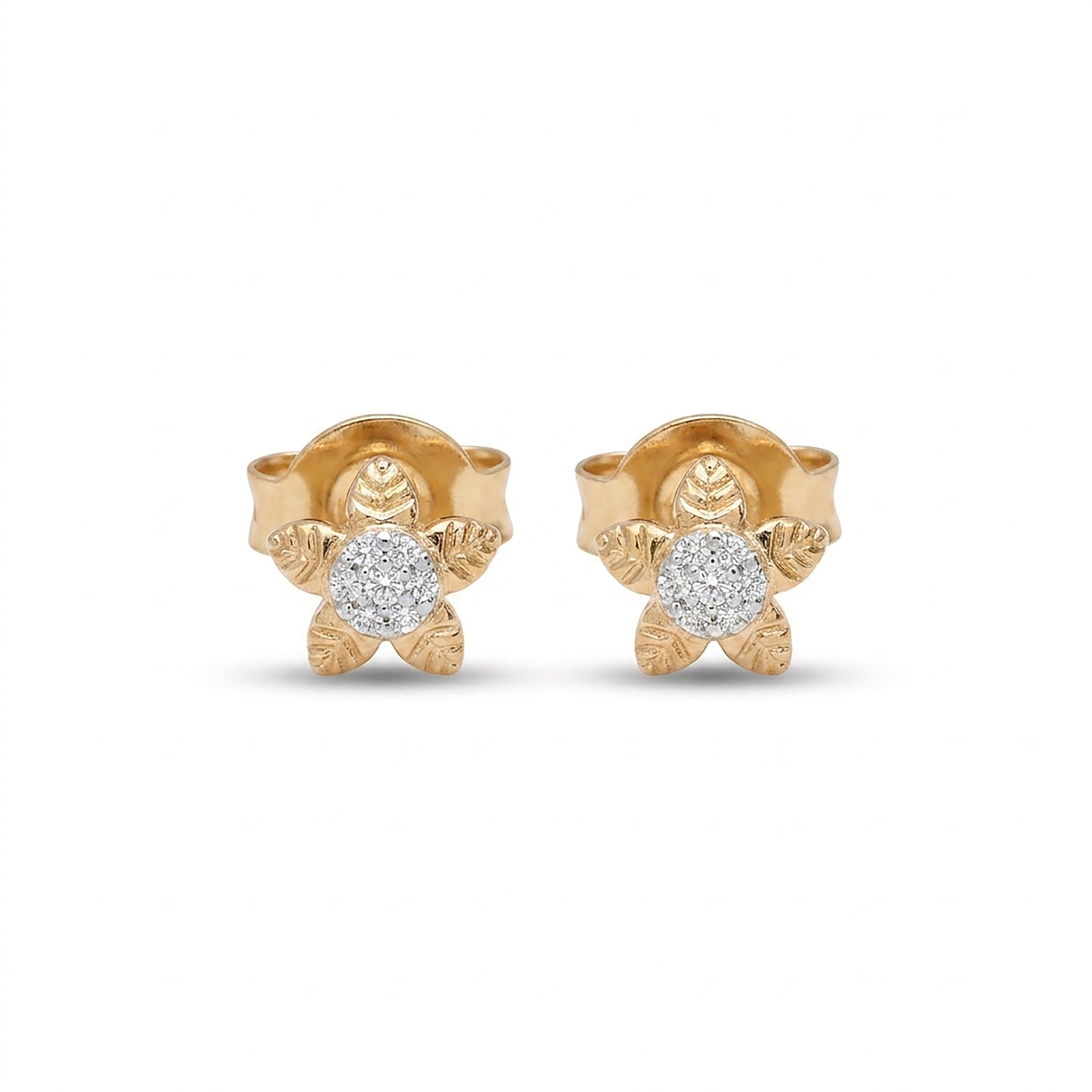 Starlit Radiance Studs Yellow Gold & Diamond Earrings