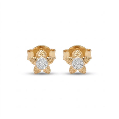 Starlit Radiance Studs Yellow Gold & Diamond Earrings