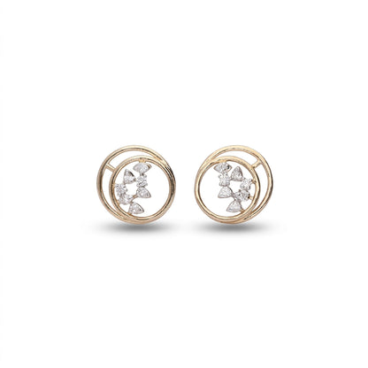 Eclipse Radiance Studs Yellow Gold & Diamond Earrings