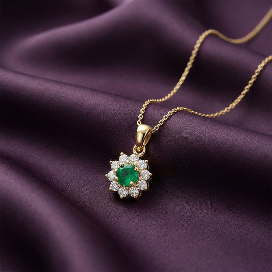 Royal Lily Modern Yellow Gold & Diamond Pendant