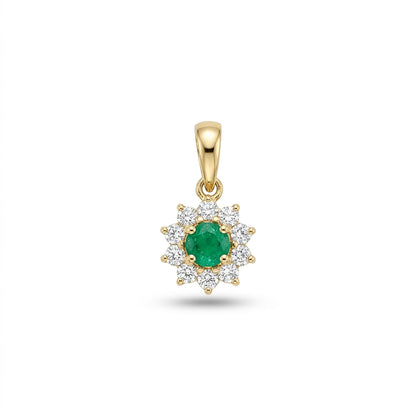Royal Lily Modern Yellow Gold & Diamond Pendant