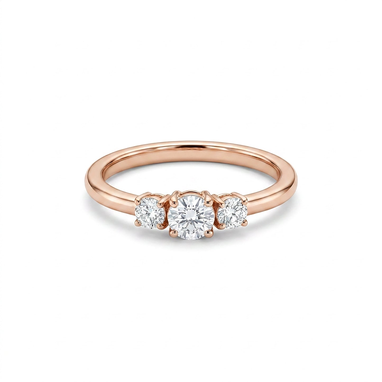 Linear Spark Casual Rose Gold & Diamond Ring