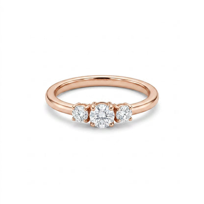 Linear Spark Casual Rose Gold & Diamond Ring