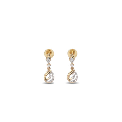 Shimmer Cascade Drops & Danglers Yellow Gold & Diamond Earrings