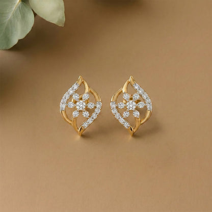 Radiant Dawn Studs Yellow Gold & Diamond Earrings