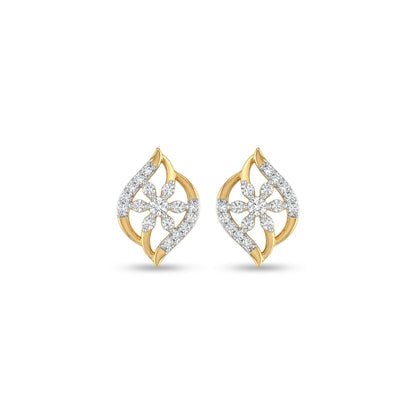 Radiant Dawn Studs Yellow Gold & Diamond Earrings