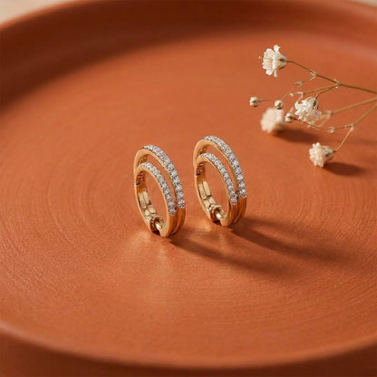 Heavenly Glow Hoops & Huggies Yellow Gold & Diamond Earrings