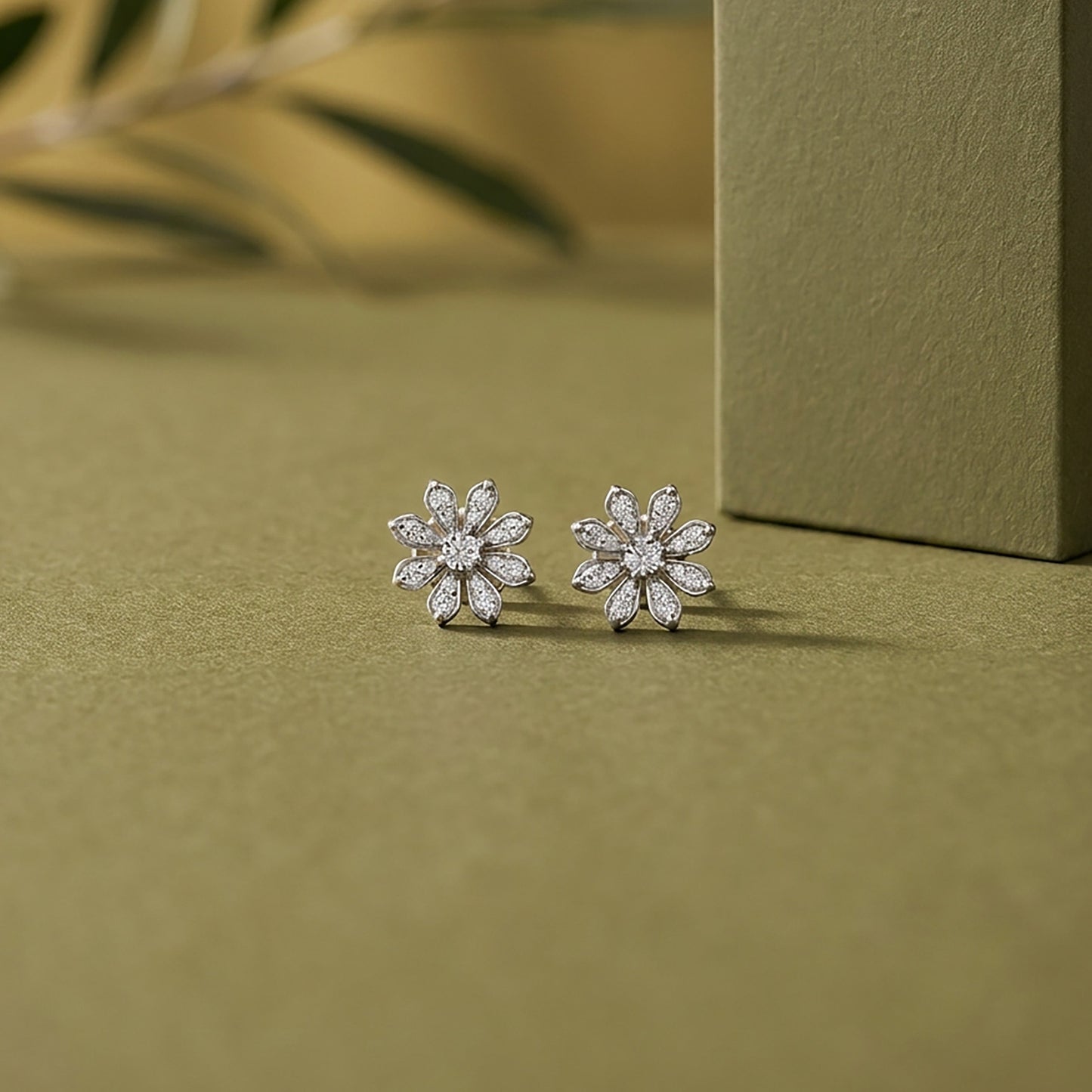 Stella Blossom Studs Yellow Gold & Diamond Earrings