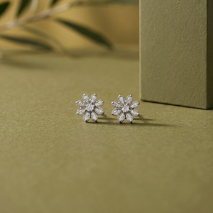 Stella Blossom Studs Yellow Gold & Diamond Earrings