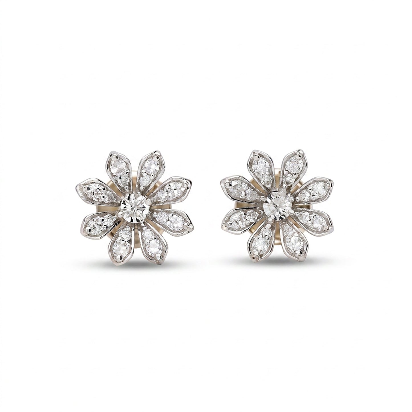 Stella Blossom Studs Yellow Gold & Diamond Earrings