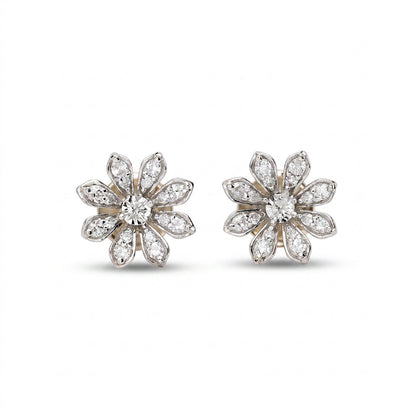 Stella Blossom Studs Yellow Gold & Diamond Earrings
