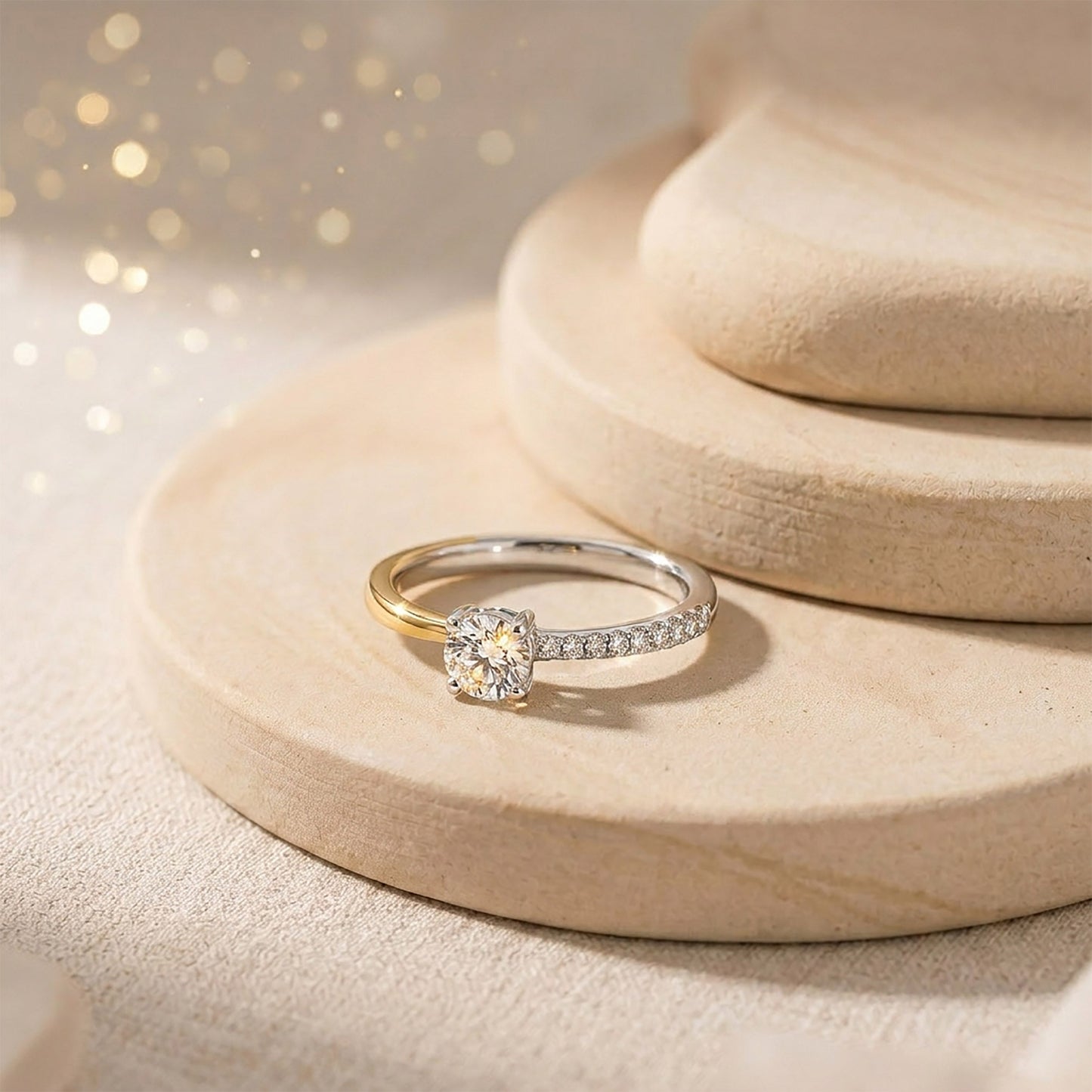 Bloom Radiance Casual Yellow + White Gold & Diamond Ring