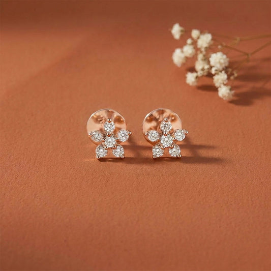 Blossom Dream Studs Rose Gold & Diamond Earrings