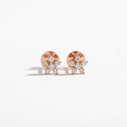 Blossom Dream Studs Rose Gold & Diamond Earrings