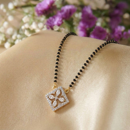 Clover Edge 9kt Diamond Mangalsutra Pendant