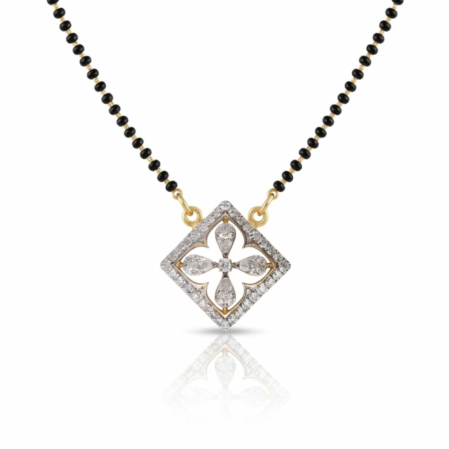 Clover Edge 9kt Diamond Mangalsutra Pendant