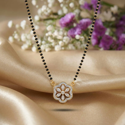 Floral Forever 9kt Diamond Mangalsutra Pendant