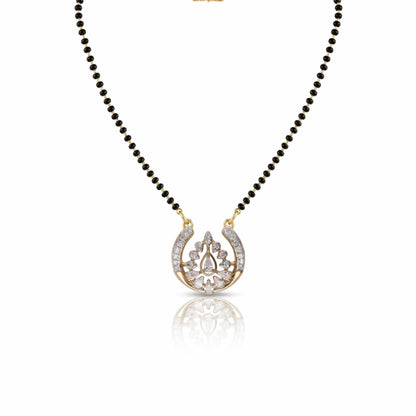 Studded Drop 9kt Diamond Mangalsutra Pendant