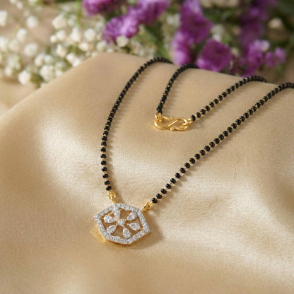 Hexa Glow 9kt Diamond Mangalsutra Pendant