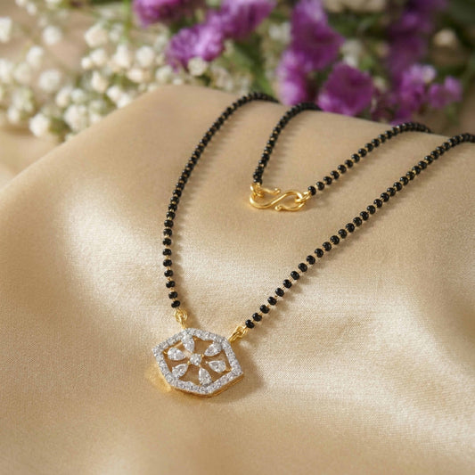 Hexa Glow 9kt Diamond Mangalsutra Pendant