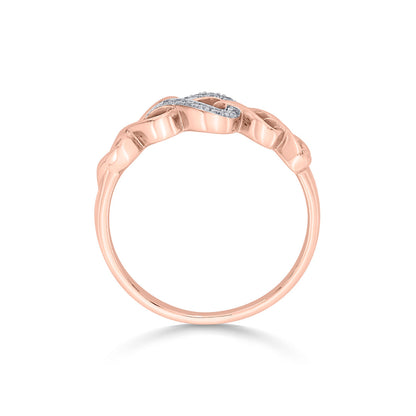 Heart Harmony Diamond & Gold Fashion Ring for Women