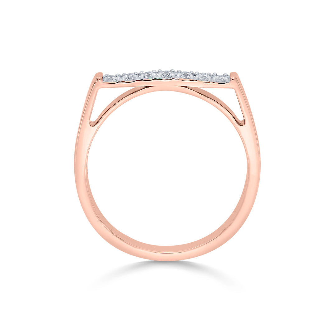 Linear Edge Diamond & Gold Fashion Ring for Women