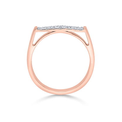 Linear Edge Diamond & Gold Fashion Ring for Women