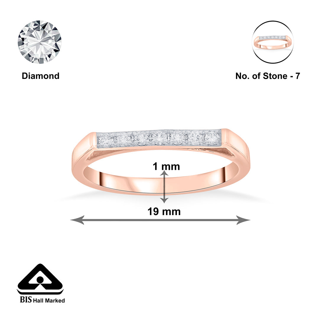 Linear Edge Diamond & Gold Fashion Ring for Women