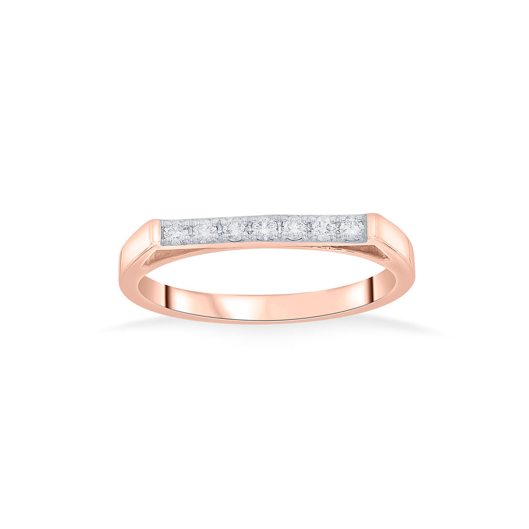 Linear Edge Diamond & Gold Fashion Ring for Women