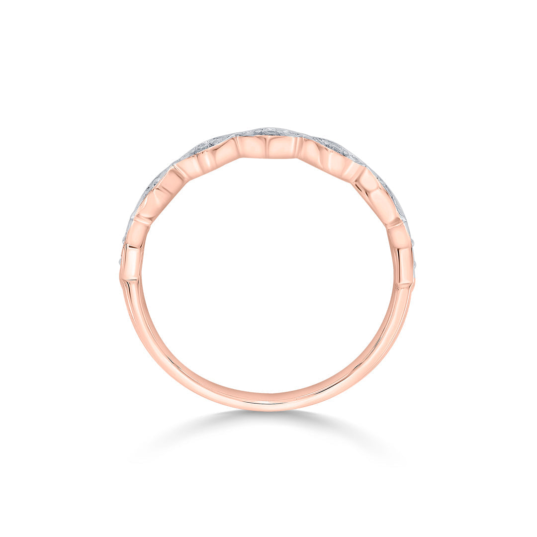 Wave Shine Diamond & Gold Casual Ring for Women