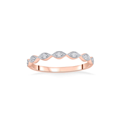 Wave Shine Diamond & Gold Casual Ring for Women