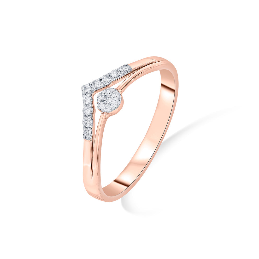 Regal Peak Diamond & Gold Fashion Ring for Women