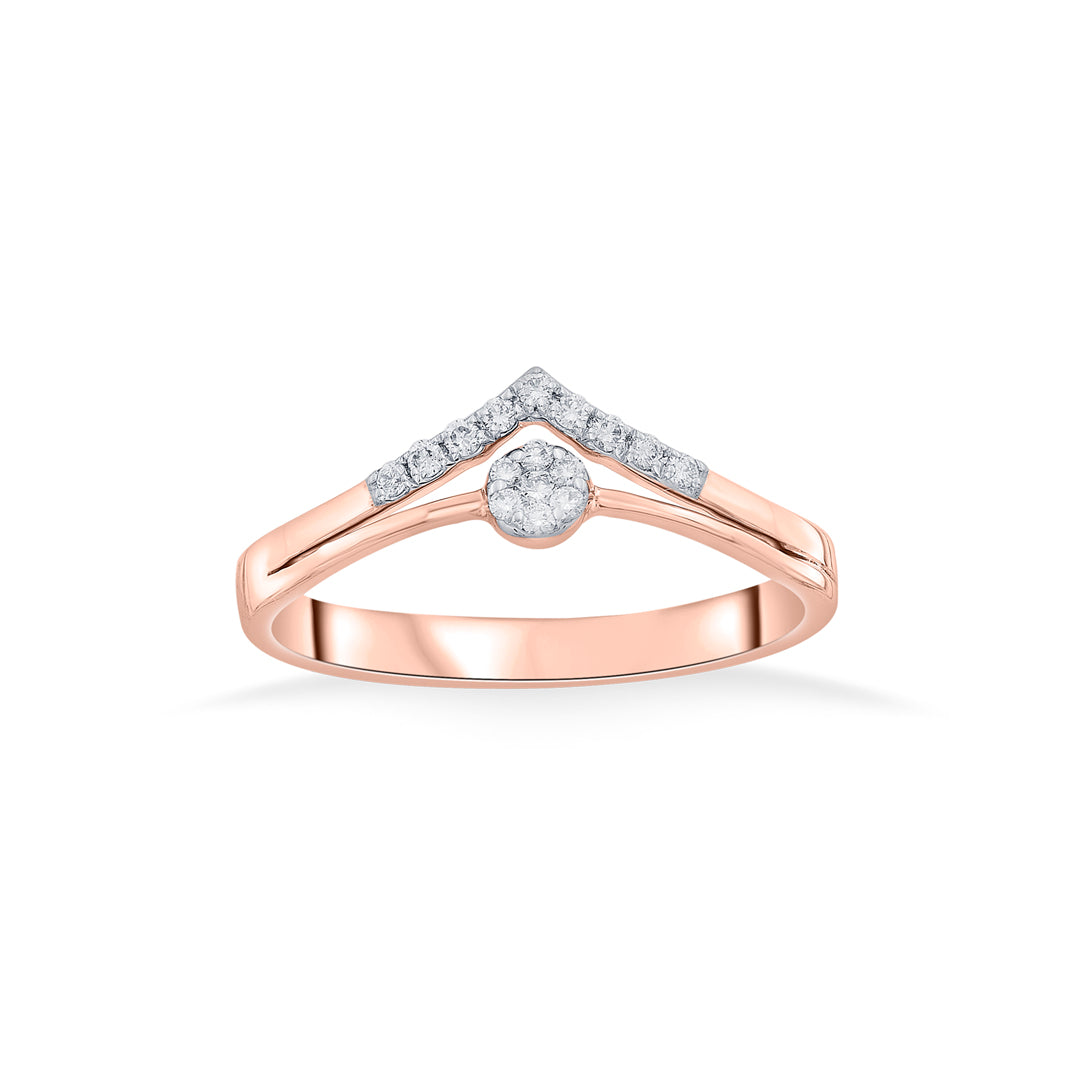 Regal Peak Diamond & Gold Fashion Ring for Women