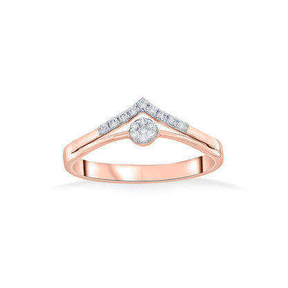 Regal Peak Diamond & Gold Fashion Ring for Women