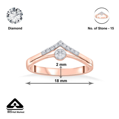 Regal Peak Diamond & Gold Fashion Ring for Women