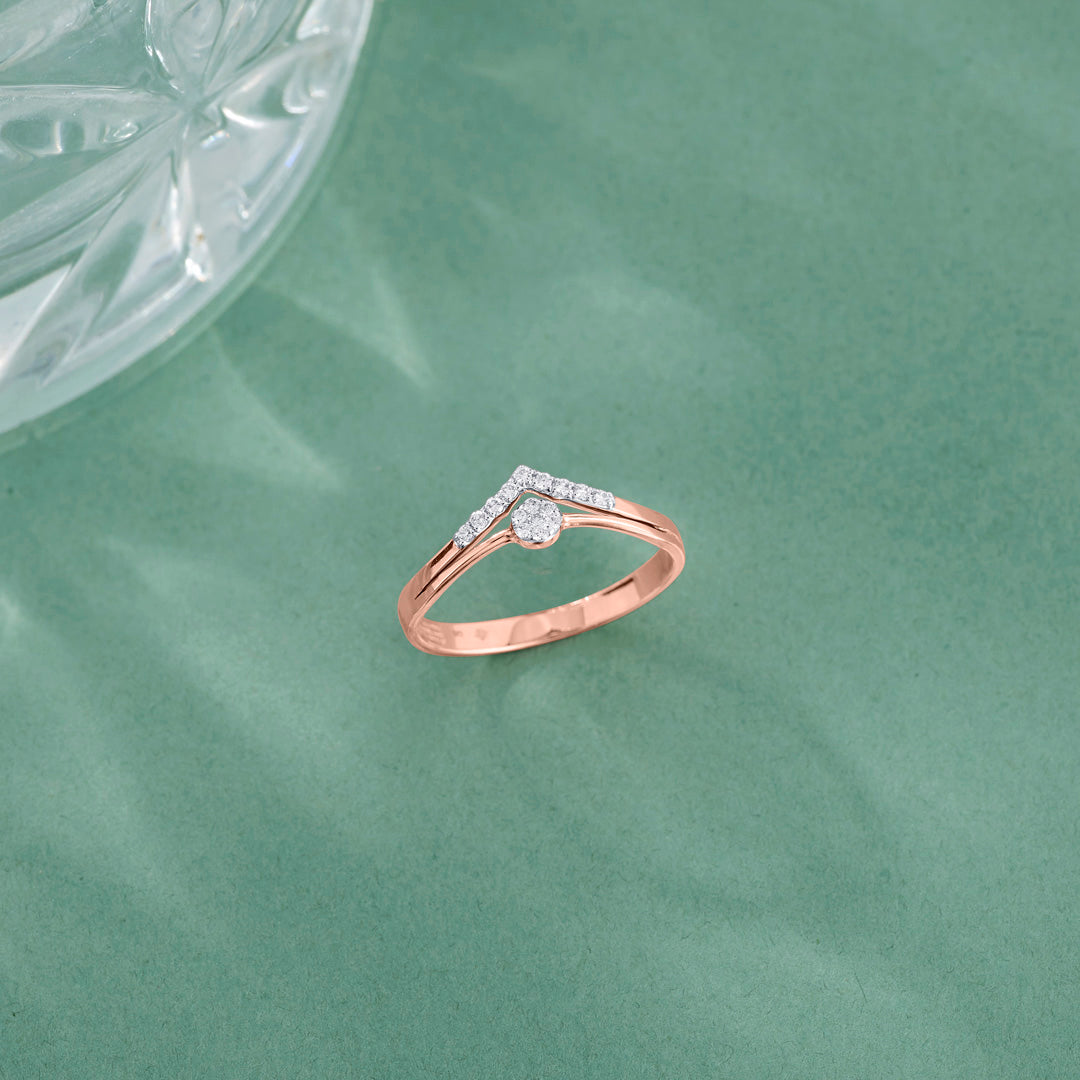 Regal Peak Diamond & Gold Fashion Ring for Women