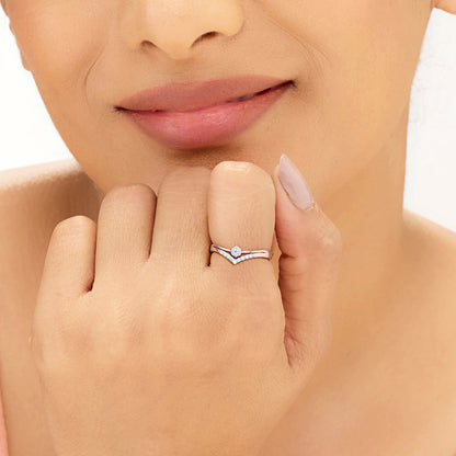 Regal Peak Diamond & Gold Fashion Ring for Women