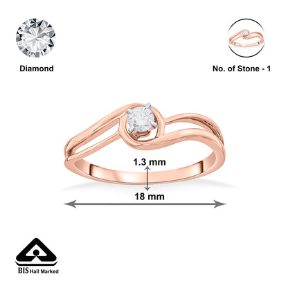 Signature Glow Diamond & Gold Casual Ring for Women
