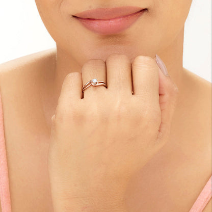 Signature Glow Diamond & Gold Casual Ring for Women