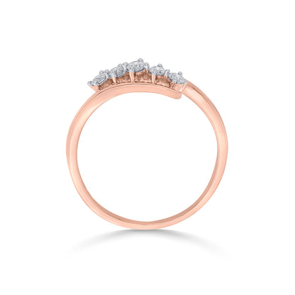 Swirl Link Diamond & Gold Fashion Ring for Women