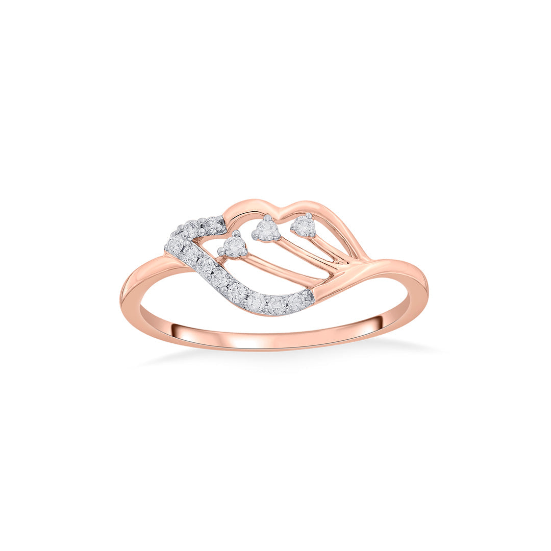 Petal Rise Diamond & Gold Casual Ring for Women