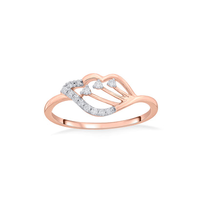 Petal Rise Diamond & Gold Casual Ring for Women