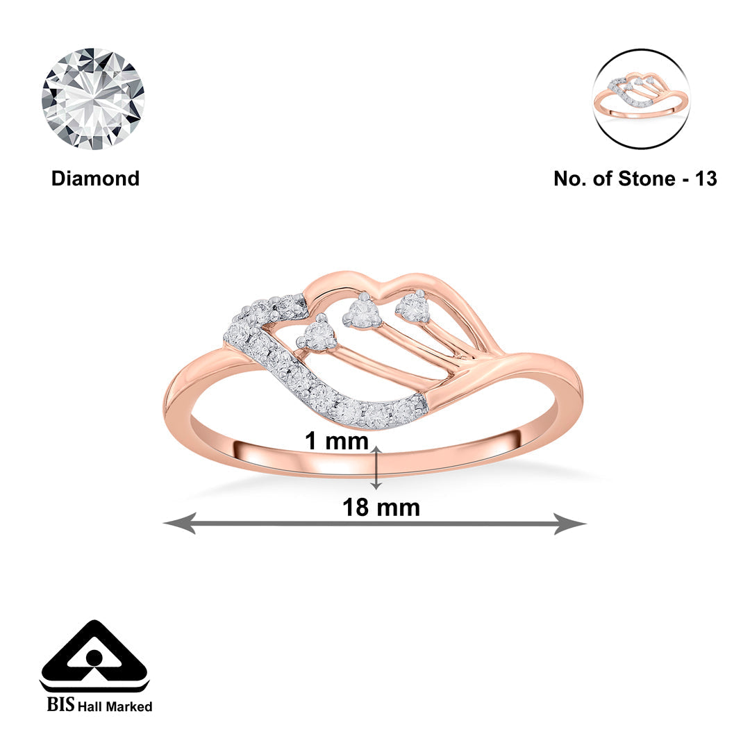 Petal Rise Diamond & Gold Casual Ring for Women