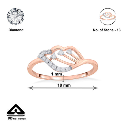 Petal Rise Diamond & Gold Casual Ring for Women