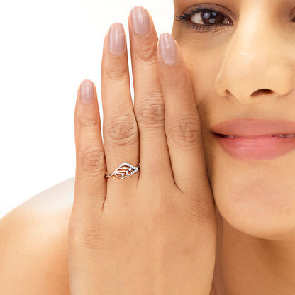 Petal Rise Diamond & Gold Casual Ring for Women