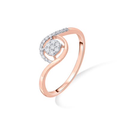 Dusk Bloom Diamond & Gold Casual Ring for Women