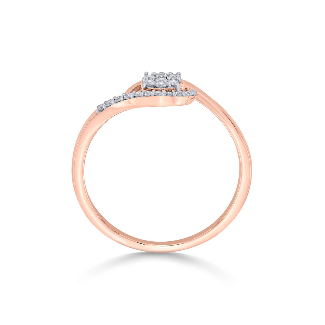 Dusk Bloom Diamond & Gold Casual Ring for Women