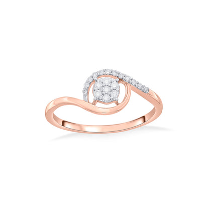 Dusk Bloom Diamond & Gold Casual Ring for Women