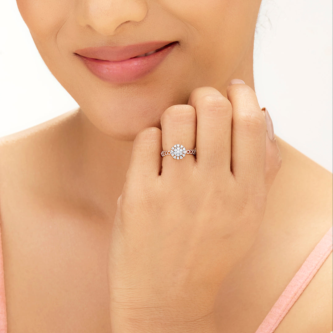 Nova Shine Diamond & Gold Fashion Ring for Women